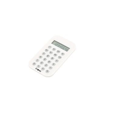 Gadget per ufficio personalizzato regalo per ufficio - Calcolatrice 8 cifre plastica bianca