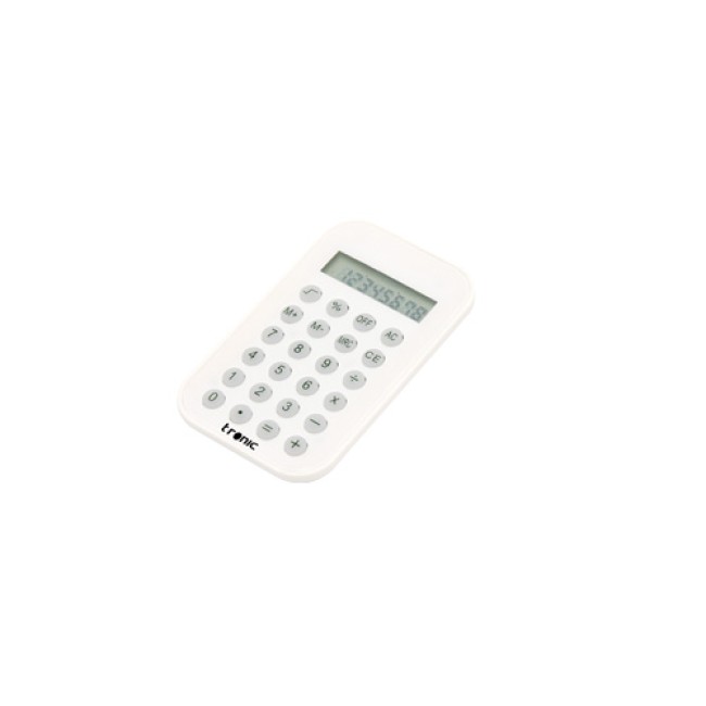 Calcolatrice 8 cifre plastica bianca