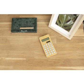 Gadget ecologico ecosostenibile personalizzato - regalo aziendale - Calcolatrice in bamboo e ABS Thomas