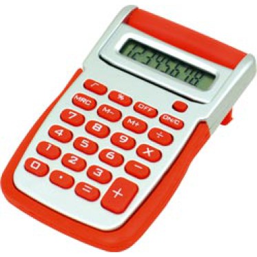 Gadget per ufficio personalizzato regalo per ufficio - Calcolatrice tronic da tavolo 8 cifre grigio/rossa