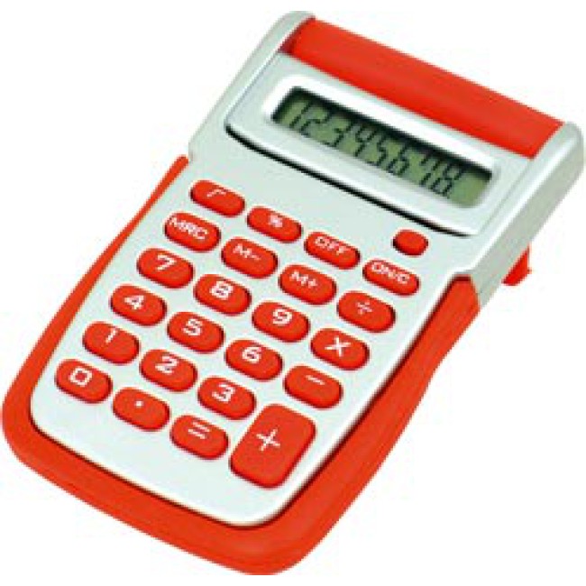 Calcolatrice tronic da tavolo 8 cifre grigio/rossa