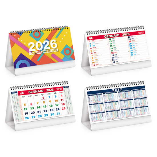 Calendarietto spiralato mensile personalizzabile con tabella festività 2024