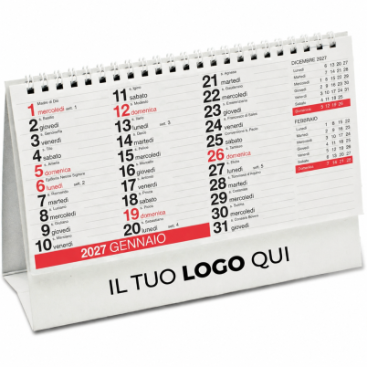 Calendario da tavolo personalizzabile con spirale e 13 fogli staccabili