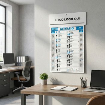 Calendari olandesi 2026 personalizzati - Calendario mensile olandese gigante in carta naturale robusta 34 x 53,5 cm