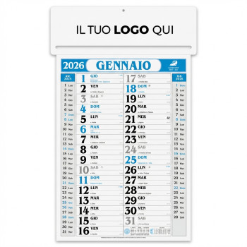 Calendari olandesi 2026 personalizzati - Calendario mensile olandese gigante in carta naturale robusta 34 x 53,5 cm