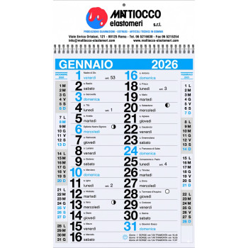 Calendari olandesi 2026 personalizzati - Calendario mensile personalizzabile con rilegatura a spirale e stampa colori