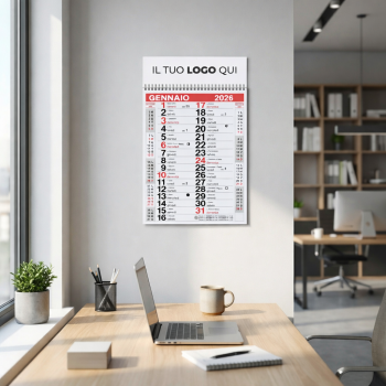 Calendari olandesi 2026 personalizzati - Calendario mensile personalizzabile con rilegatura a spirale e stampa colori