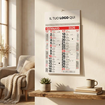 Calendari olandesi 2026 personalizzati - Calendario mensile personalizzabile con rilegatura a spirale e stampa colori