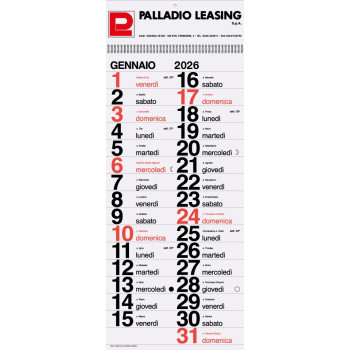 Calendario mensile personalizzabile con spirale e carta lucida