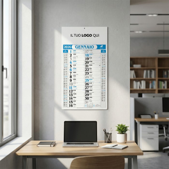 Calendari olandesi 2026 personalizzati - Calendario olandese gigante con vista mensile e testata rinforzata 31 x 53,5 cm