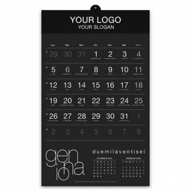 Calendario olandese personalizzato Black con testata rinforzata