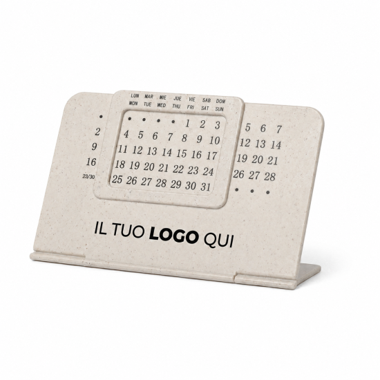 Calendario perpetuo personalizzabile in paglia di grano ecologico