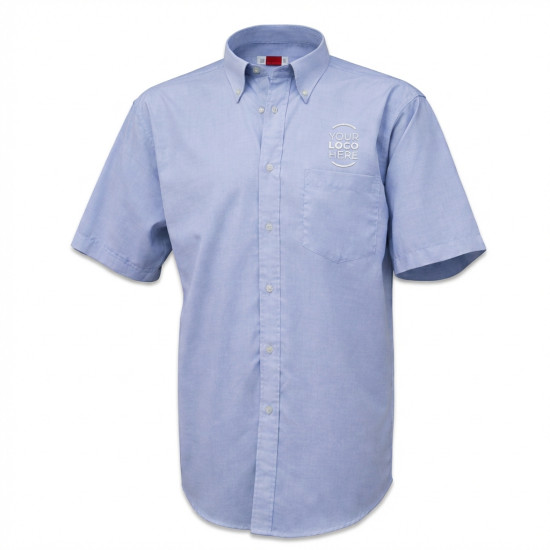 Camicia oxford personalizzabile bianca maniche corte 70% cotone 30% poliestere XL