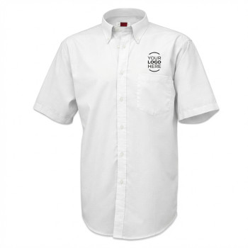 Camicia oxford personalizzabile bianca maniche corte 70% cotone 30% poliestere XL