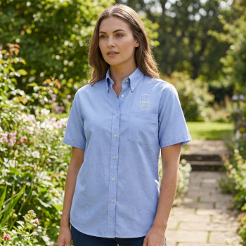 Camicia oxford personalizzabile bianca maniche corte 70% cotone 30% poliestere XL