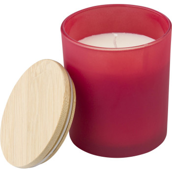 Candela Josiah | Vetro con coperchio bambù | Cera di soia | 280 g