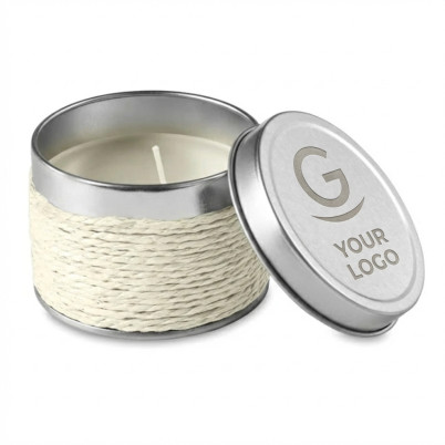 Candela profumata personalizzabile in latta da 60 gr con fragranze selezionate