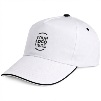 Cappellino 5 pannelli personalizzato - Cappellino 5 pannelli personalizzabile con chiusura in velcro e visiera preformata