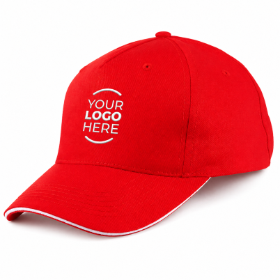 Cappellino 5 pannelli personalizzabile con chiusura in velcro e visiera preformata