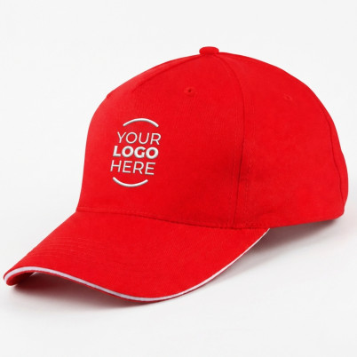 Cappellino 5 pannelli personalizzabile con chiusura in velcro e visiera preformata