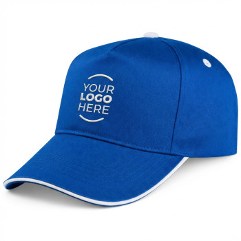 Cappellino 5 pannelli personalizzato - Cappellino 5 pannelli personalizzabile con chiusura in velcro e visiera preformata