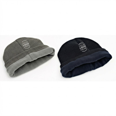 Cappello berrettino acrilico doppia maglia interno pile taglia unica