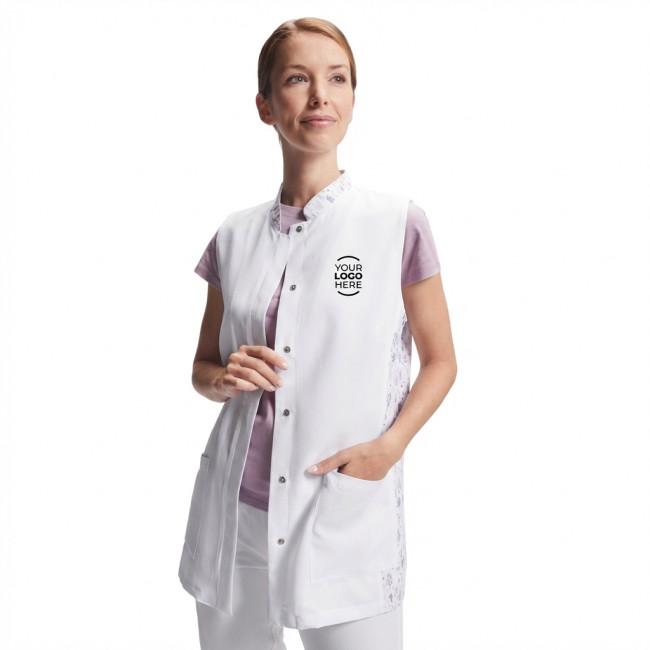 Cappotto senza maniche personalizzabile collo Mao con tasche frontali