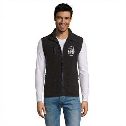 Cardigan smanicato personalizzabile in fleece ad alta densità collo alto