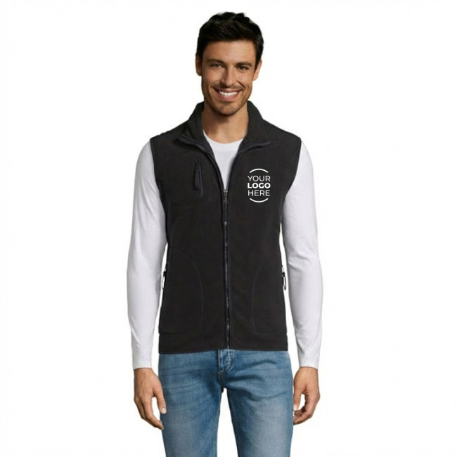 Gilet personalizzato - Cardigan smanicato personalizzabile in fleece ad alta densità collo alto