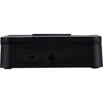 gadget ecologici con logo - Caricabatterie wireless ABS riciclato 3-in-1 Elias