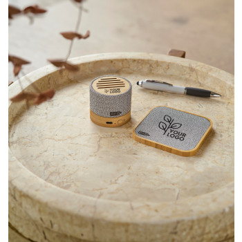 gadget ecologici con logo - Caricabatterie wireless in bambù Moses