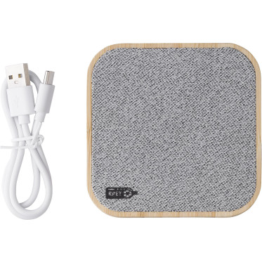 Caricabatterie wireless personalizzato Impression in bambù con ricarica 15 W