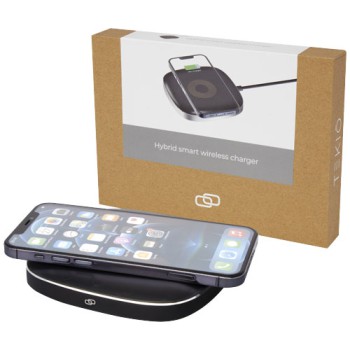 Gadget per smartphone personalizzato con logo - Caricabatterie wireless smart Hybrid