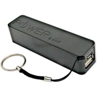 Power bank personalizzato con logo - Caricatore per cellulare capacita' 2000 mAh, input/output DCV-1.0A confezione scatola singola.