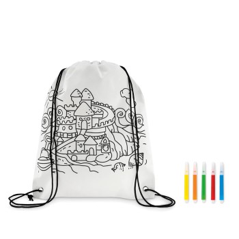 Gadget per bambini personalizzati con logo - CARRYDRAW - Sacca da colorare in non woven