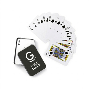 Carte da gioco personalizzate - Carte da gioco francesi personalizzate confezione latta resistente durata