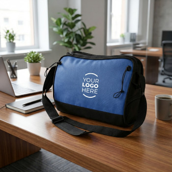 Borse personalizzate con logo - Cartella portadocumenti personalizzabile in pvc con chiusura a zip e tracolla