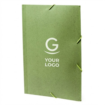 Cartellina personalizzabile in fibra di grano ecologica con elastico sicurezza