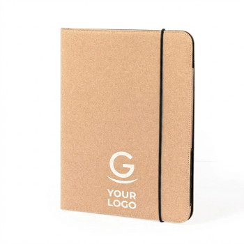 Cartellina personalizzabile in sughero naturale con tasche interne