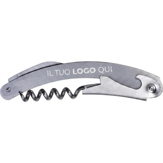 Cavatappi da cameriere in acciaio inox Dana con leva ergonomica