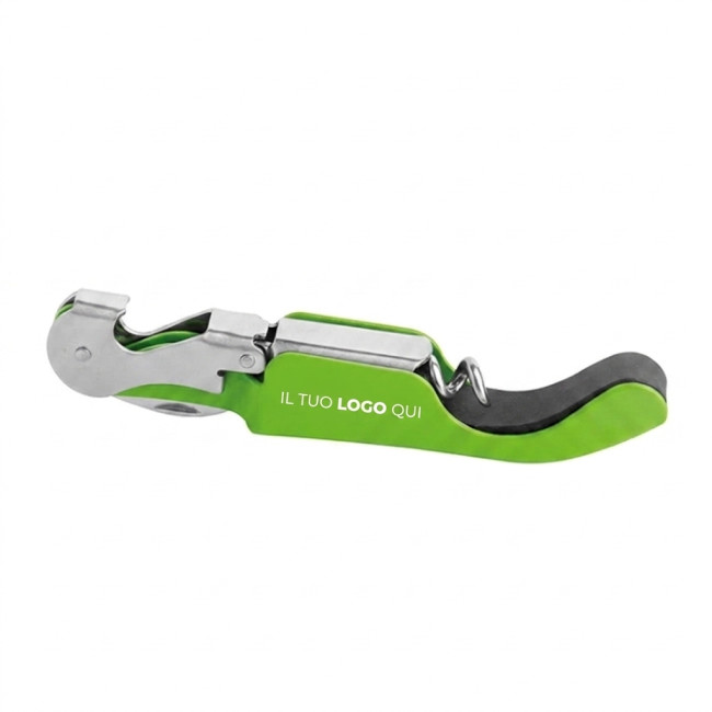 Cavatappi personalizzati con logo - Cavatappi personalizzabile doppia leva 3 in 1 con astuccio included