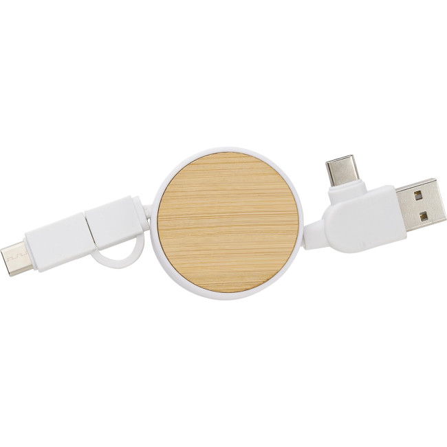 Cavi ricarica smartphone personalizzati con logo - Cavo di ricarica Jared | 3 in 1 | Estensibile