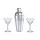 Cocktail set da bar completo con shaker 550 ml e bicchieri 150 ml