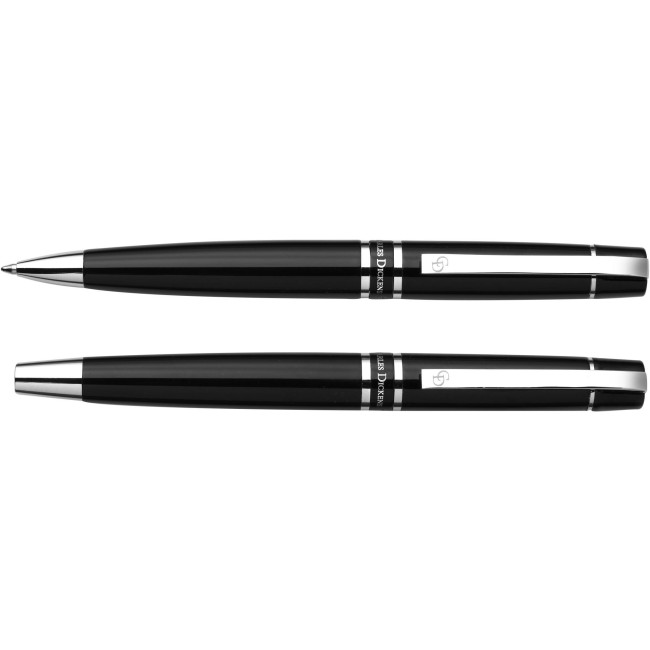 Penna di lusso elegante di qualità personalizzata con logo - Charles Dickens®, set scrittura in metallo Santana