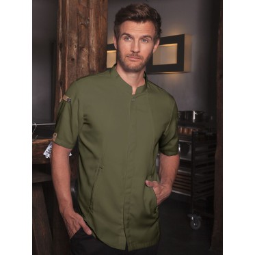 Abbigliamento ristorazione personalizzato con logo - Chefs Jacket Short-Sleeve Green Generation