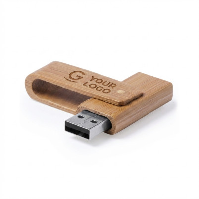 Chiavetta USB 16 GB personalizzabile in legno di bambù twist