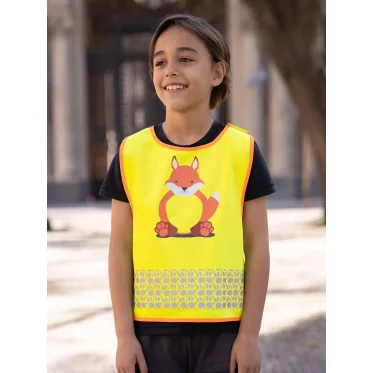 Gilet alta visibilità bambini personalizzabile Korntex con riflettenti animali