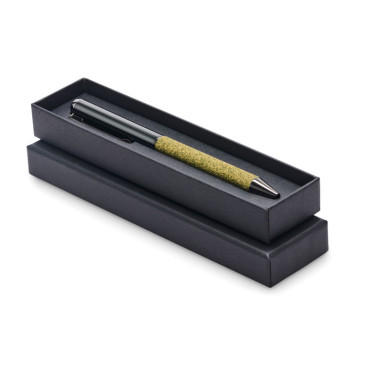 Penna a sfera twist in metallo con fusto in tessuto