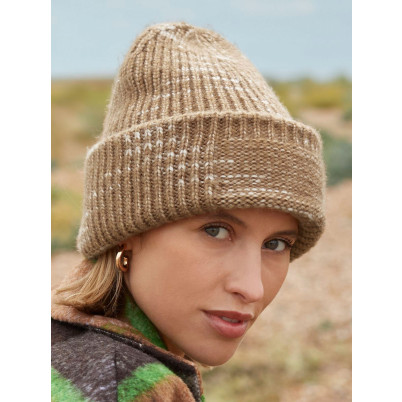 Chunky Knitted Patch Beanie
