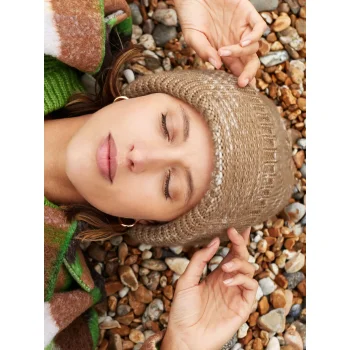 Chunky Knitted Patch Beanie